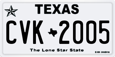 TX license plate CVK2005