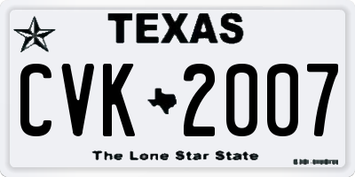 TX license plate CVK2007