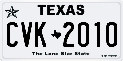 TX license plate CVK2010