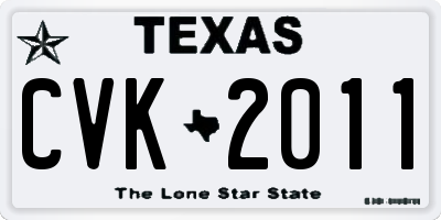 TX license plate CVK2011