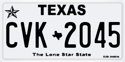TX license plate CVK2045
