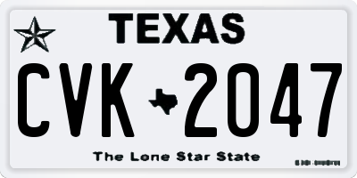 TX license plate CVK2047