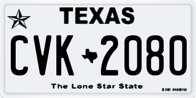 TX license plate CVK2080