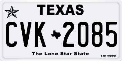 TX license plate CVK2085