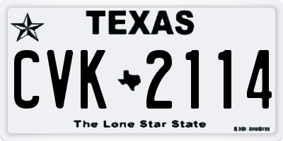 TX license plate CVK2114