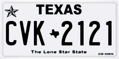 TX license plate CVK2121