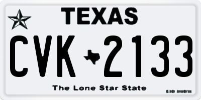 TX license plate CVK2133