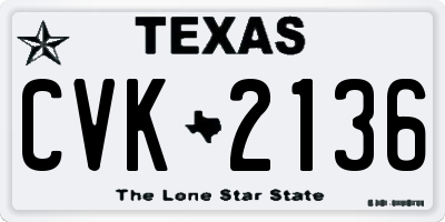 TX license plate CVK2136