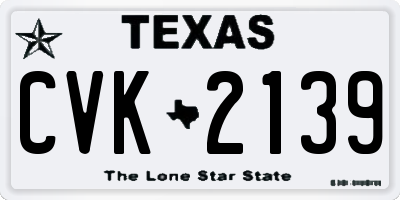 TX license plate CVK2139