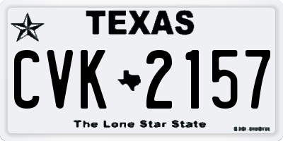 TX license plate CVK2157