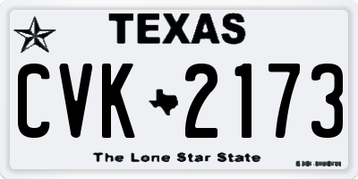 TX license plate CVK2173