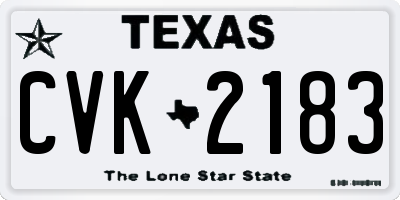 TX license plate CVK2183