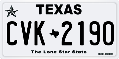 TX license plate CVK2190
