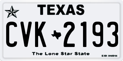 TX license plate CVK2193