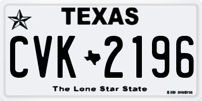 TX license plate CVK2196