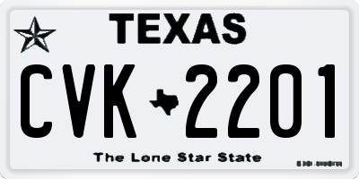TX license plate CVK2201