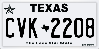 TX license plate CVK2208