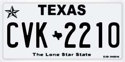TX license plate CVK2210