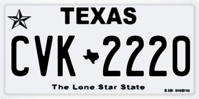 TX license plate CVK2220