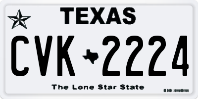 TX license plate CVK2224