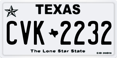 TX license plate CVK2232