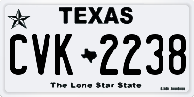 TX license plate CVK2238