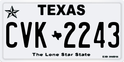 TX license plate CVK2243