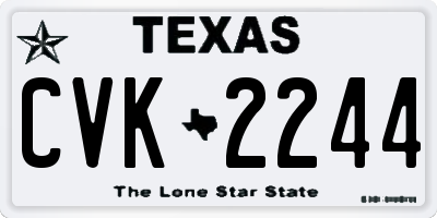 TX license plate CVK2244