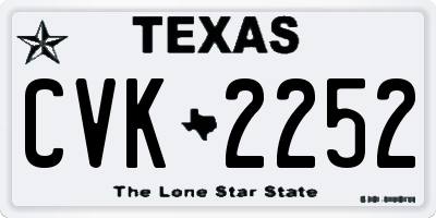 TX license plate CVK2252