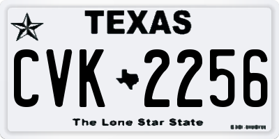 TX license plate CVK2256