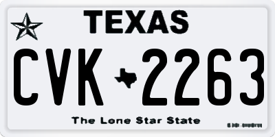 TX license plate CVK2263