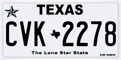 TX license plate CVK2278