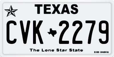 TX license plate CVK2279