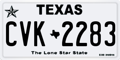 TX license plate CVK2283