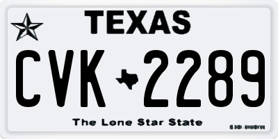 TX license plate CVK2289