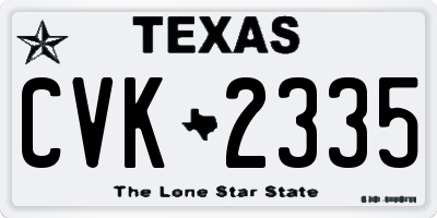 TX license plate CVK2335