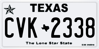 TX license plate CVK2338