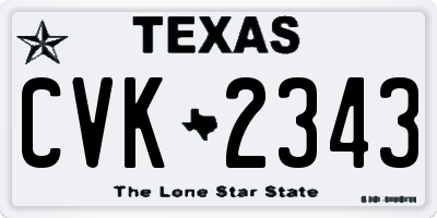 TX license plate CVK2343