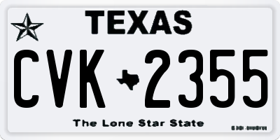 TX license plate CVK2355