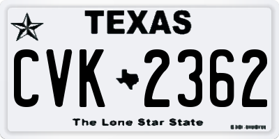 TX license plate CVK2362