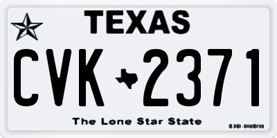 TX license plate CVK2371