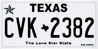 TX license plate CVK2382