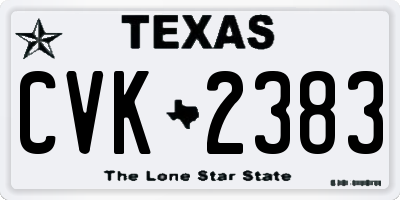 TX license plate CVK2383