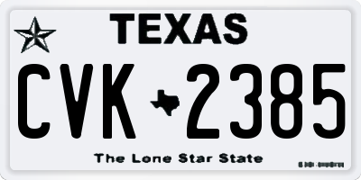 TX license plate CVK2385