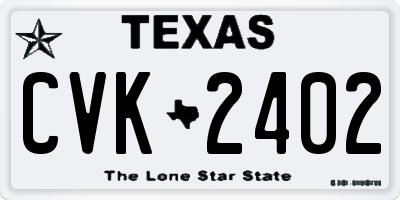 TX license plate CVK2402