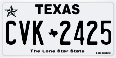 TX license plate CVK2425