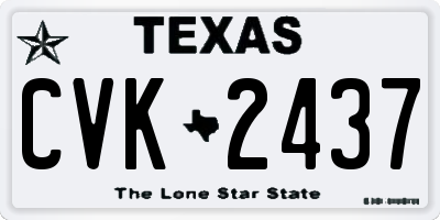 TX license plate CVK2437