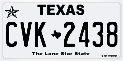 TX license plate CVK2438