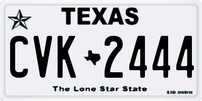 TX license plate CVK2444