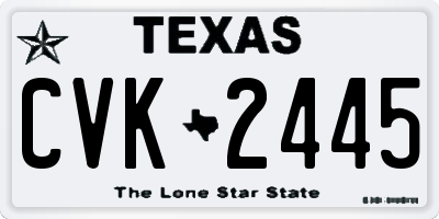 TX license plate CVK2445